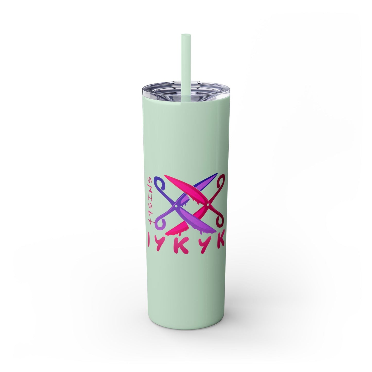 Scissor Me Happy Skinny Tumbler with Straw, 20oz