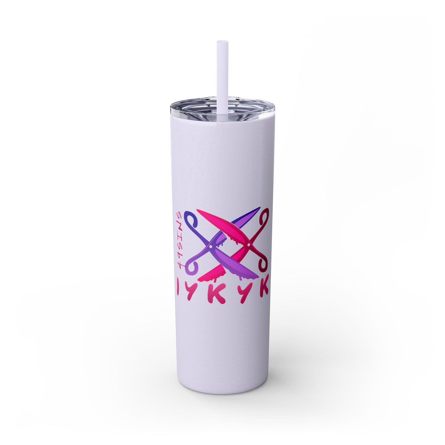 Scissor Me Happy Skinny Tumbler with Straw, 20oz