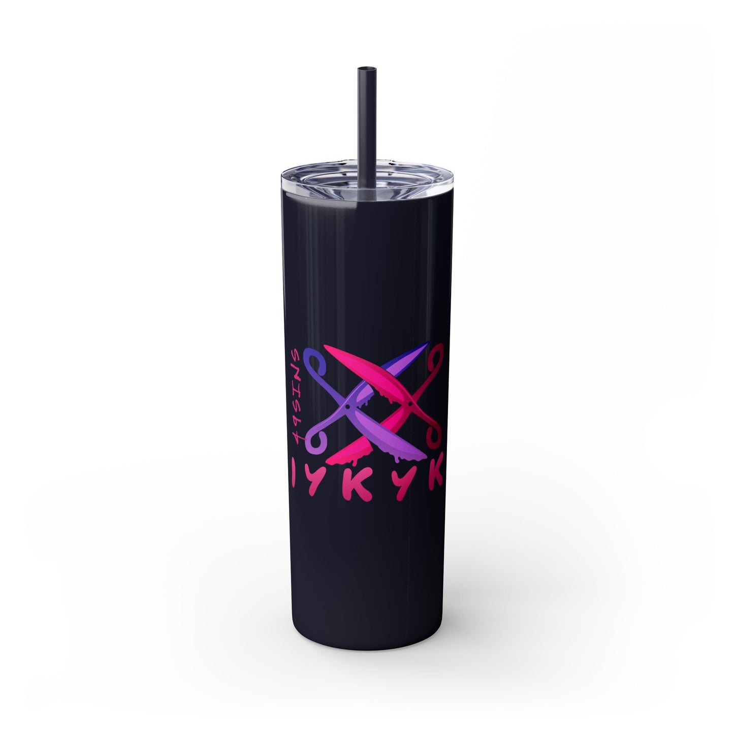 Scissor Me Happy Skinny Tumbler with Straw, 20oz