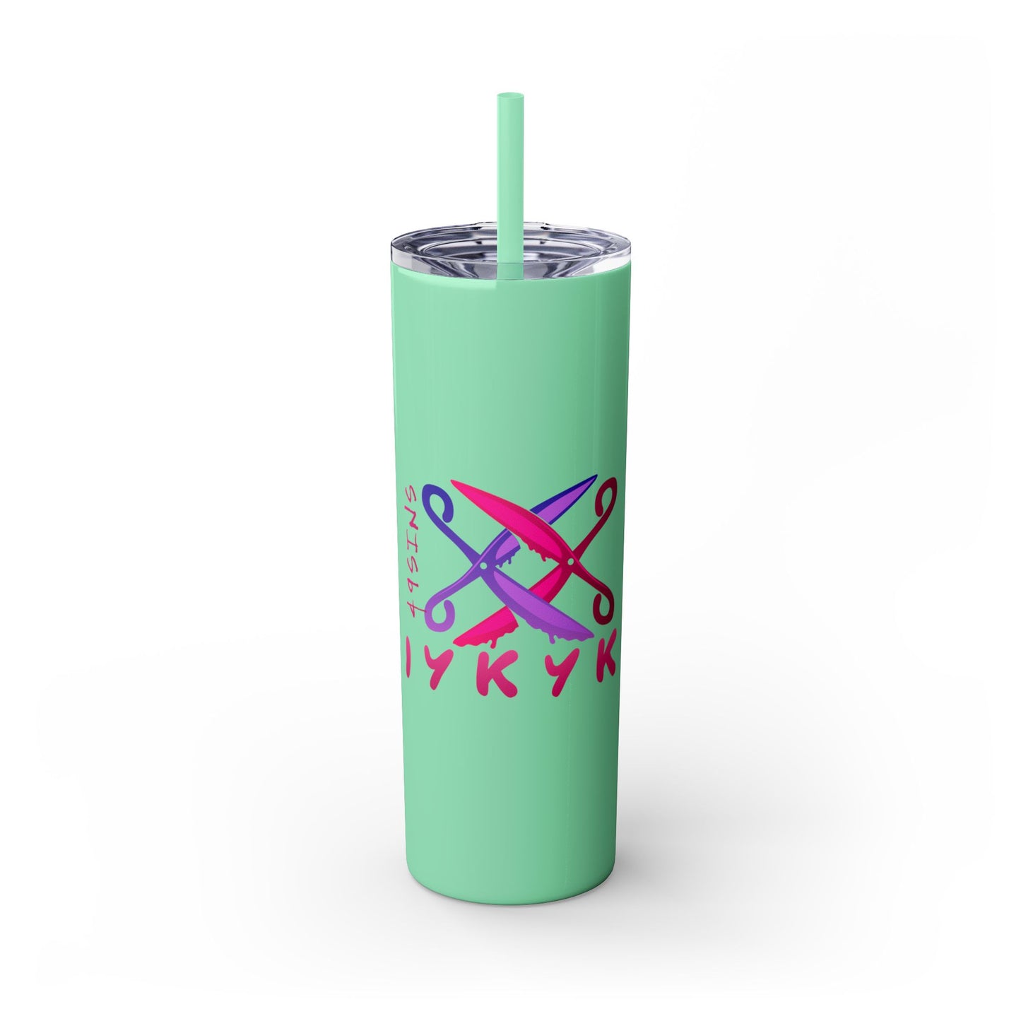 Scissor Me Happy Skinny Tumbler with Straw, 20oz