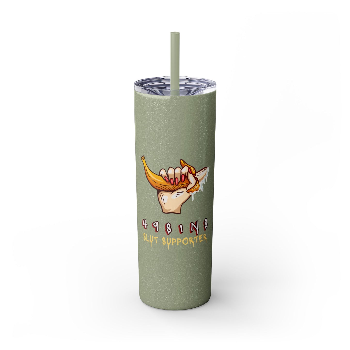 Supportive Skinny Tumbler with Straw, 20oz