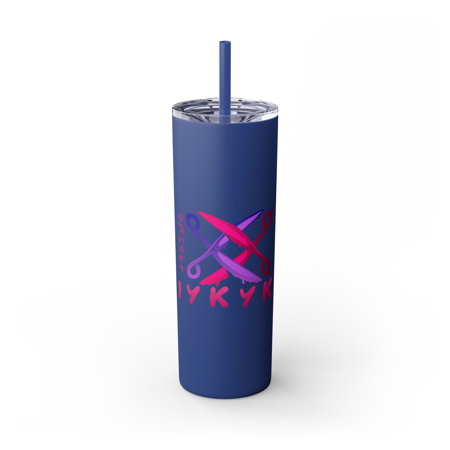Scissor Me Happy Skinny Tumbler with Straw, 20oz
