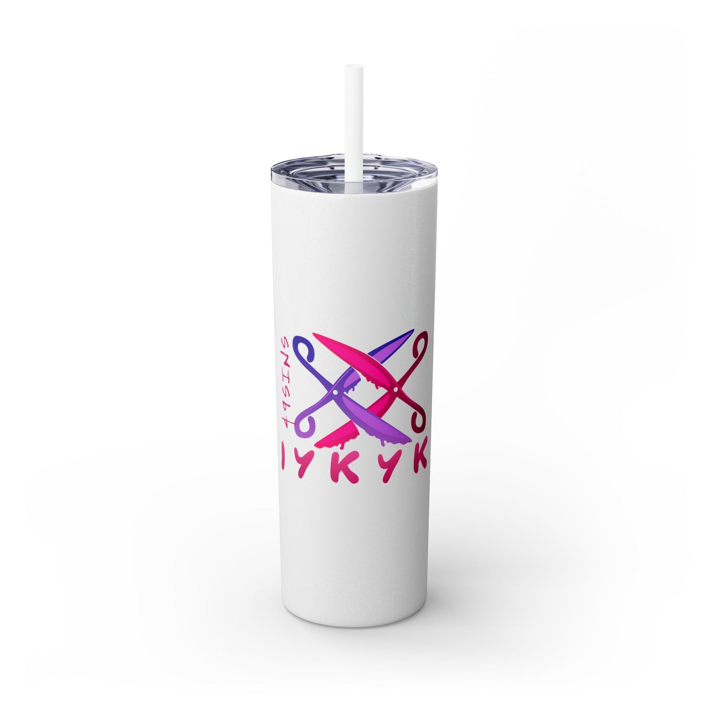 Scissor Me Happy Skinny Tumbler with Straw, 20oz