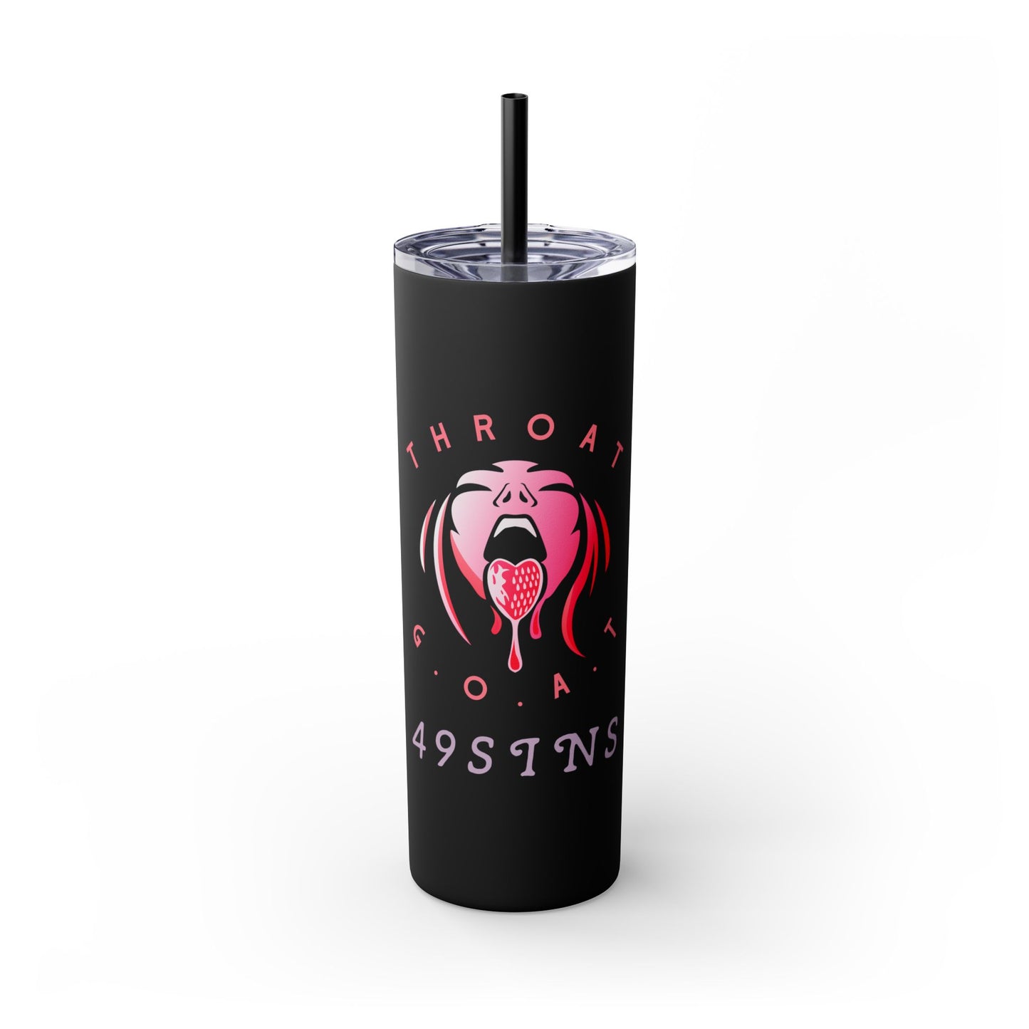 The GOAT Skinny Tumbler with Straw, 20oz