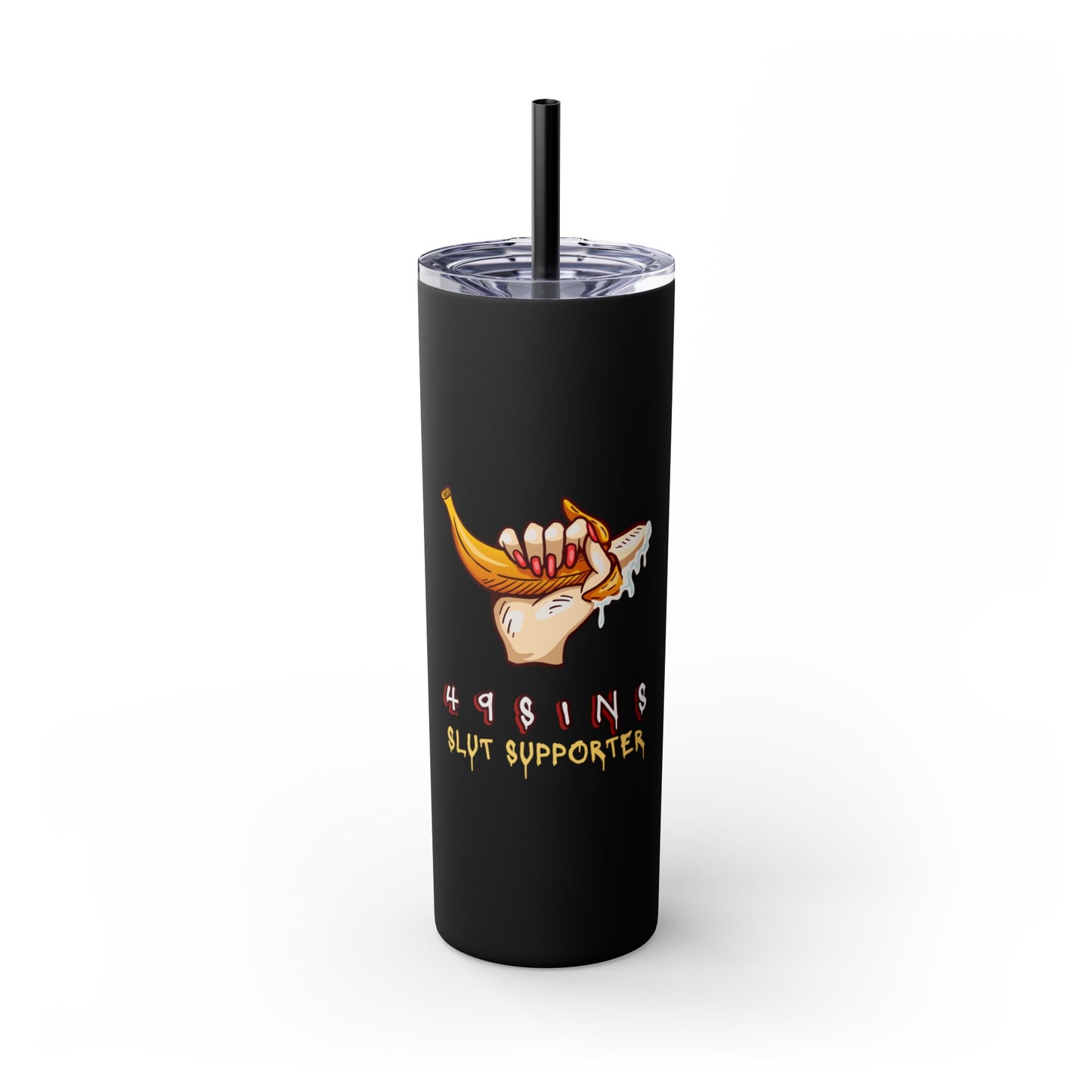 Supportive Skinny Tumbler with Straw, 20oz