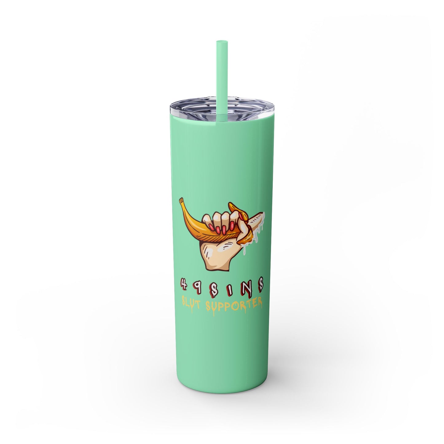 Supportive Skinny Tumbler with Straw, 20oz