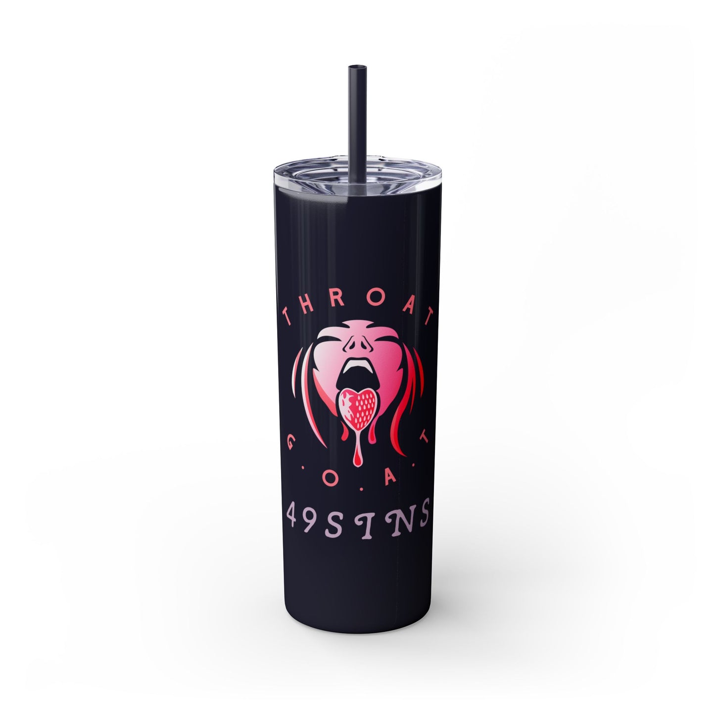 The GOAT Skinny Tumbler with Straw, 20oz