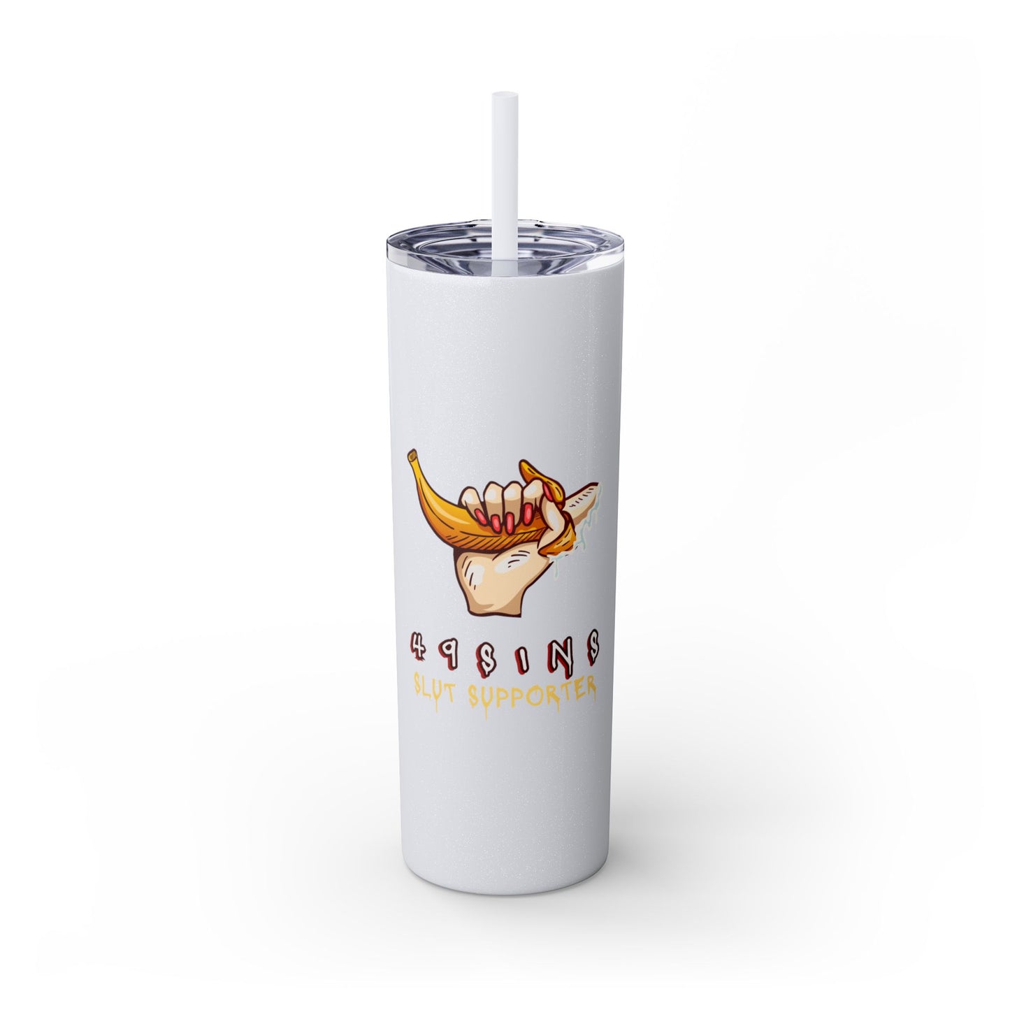 Supportive Skinny Tumbler with Straw, 20oz