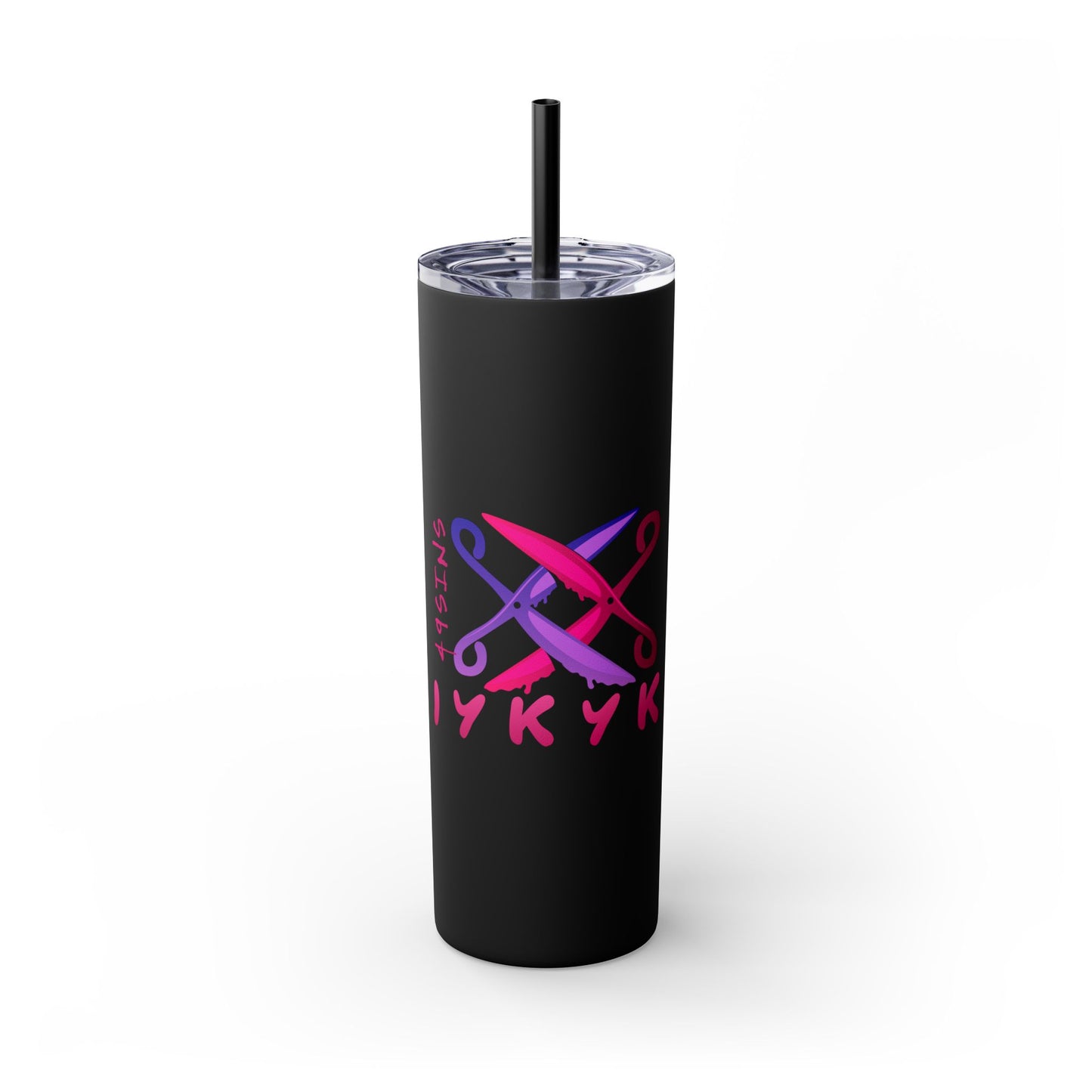 Scissor Me Happy Skinny Tumbler with Straw, 20oz