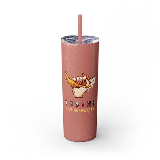 Supportive Skinny Tumbler with Straw, 20oz